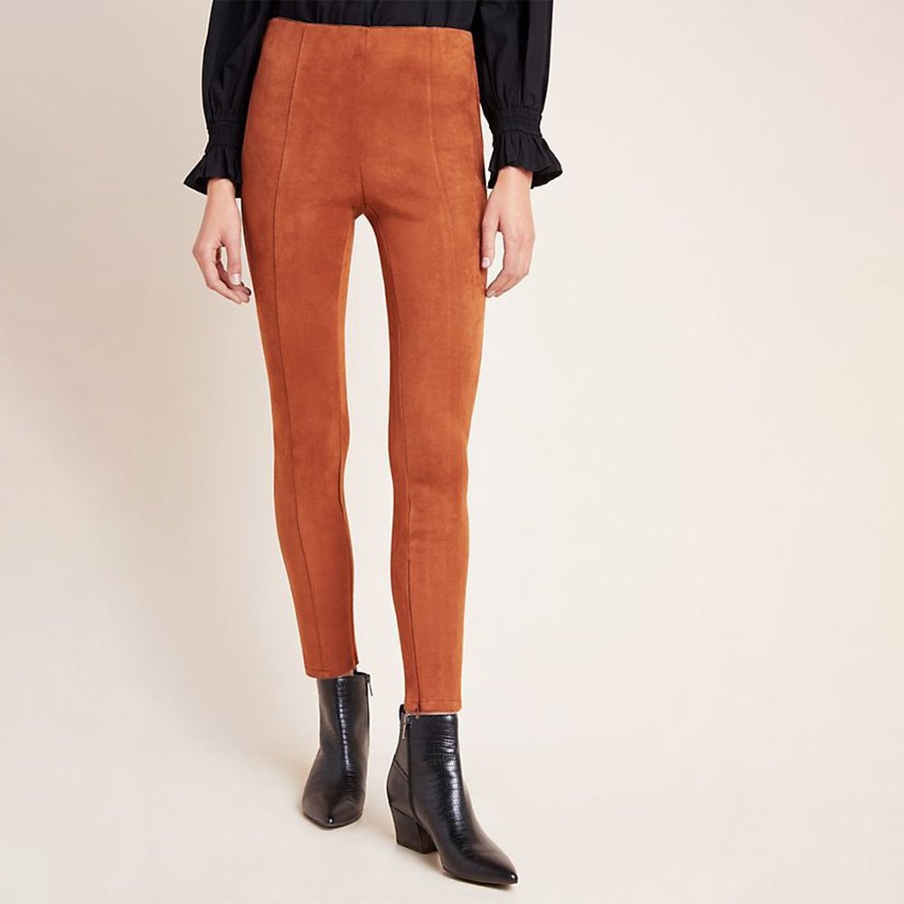 🍂NWOT | Anthropologie | Faux Suede Brown Leggings